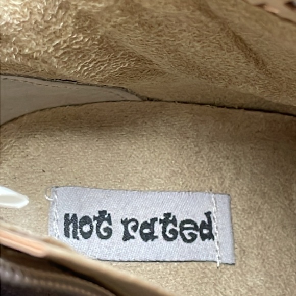 Not Rated Tan Ankle Booties with Laser-Cut Detail and Fringe - Picture 8 of 9